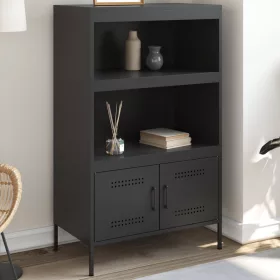  fekete acél magasszekrény 68 x 39 x 113 cm