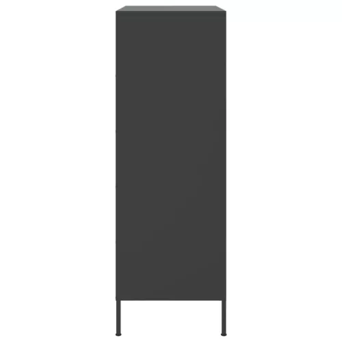  fekete acél magasszekrény 68 x 39 x 113 cm
