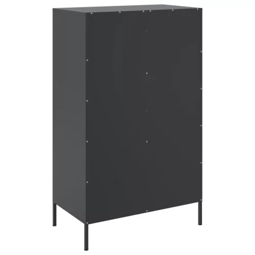  fekete acél magasszekrény 68 x 39 x 113 cm