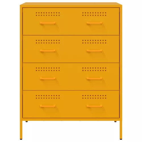  mustársárga acél tálalószekrény 68 x 39 x 89 cm