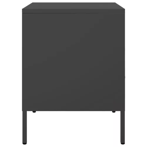  2 db fekete acél éjjeliszekrény 36 x 39 x 50,5 cm