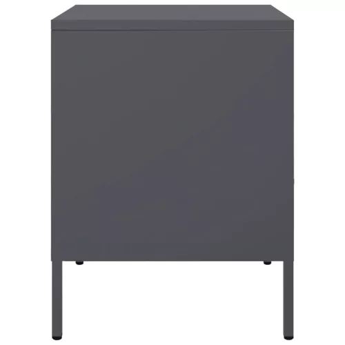  2 db antracitszürke acél éjjeliszekrény 36 x 39 x 50,5 cm