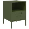  2 db olívazöld acél éjjeliszekrény 36 x 39 x 50,5 cm