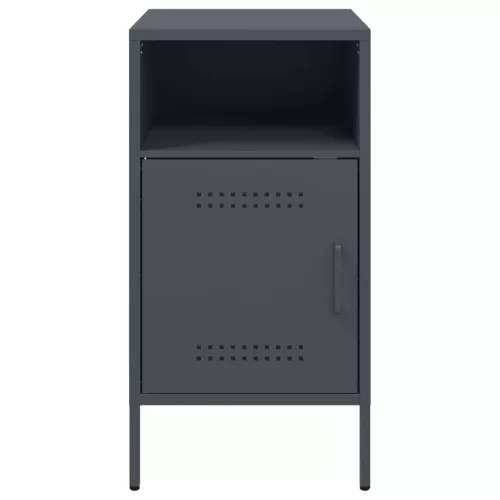  2 db antracitszürke acél éjjeliszekrény 36 x 39 x 68 cm