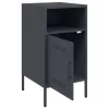  2 db antracitszürke acél éjjeliszekrény 36 x 39 x 68 cm
