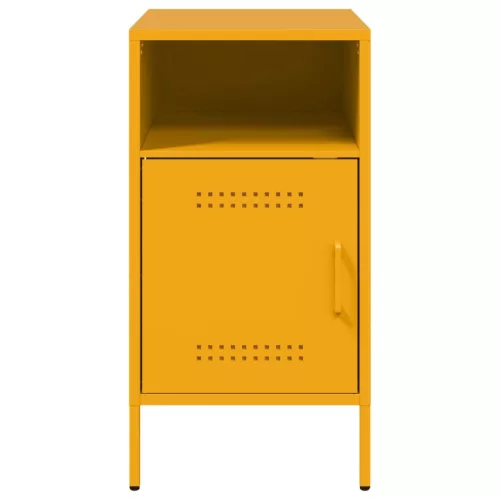  2 db mustársárga acél éjjeliszekrény 36 x 39 x 68 cm