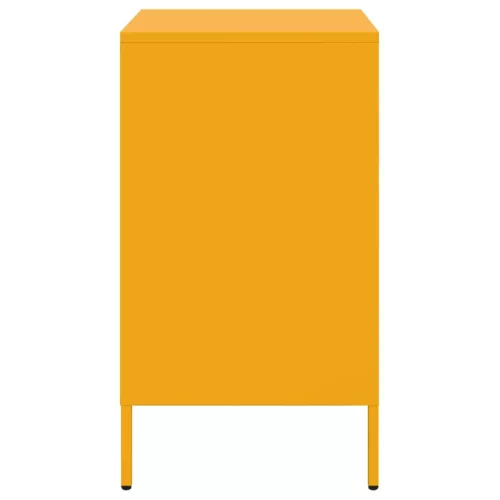  2 db mustársárga acél éjjeliszekrény 36 x 39 x 68 cm