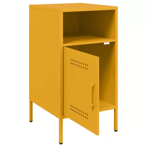  2 db mustársárga acél éjjeliszekrény 36 x 39 x 68 cm