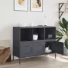  antracitszürke acél tálalószekrény 100,5 x 39 x 79 cm