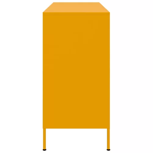  mustársárga acél tálalószekrény 100,5 x 39 x 79 cm