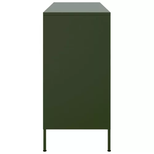  olívazöld acél tálalószekrény 100,5 x 39 x 79 cm