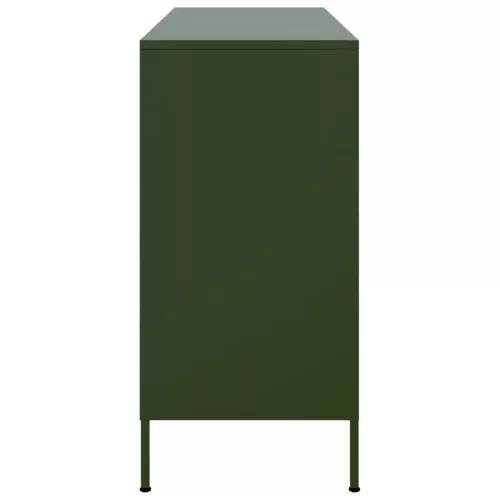  olívazöld acél tálalószekrény 100,5 x 39 x 79 cm