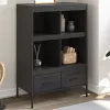  fekete acél magasszekrény 68 x 39 x 101,5 cm