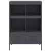  antracitszürke acél magasszekrény 68 x 39 x 101,5 cm