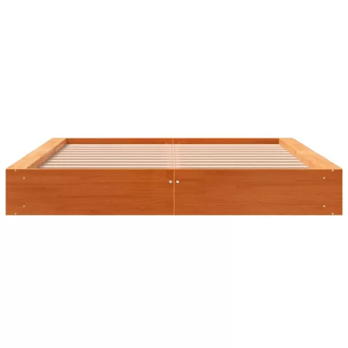  viaszbarna tömör fenyőfa ágy matrac nélkül 120 x 200 cm