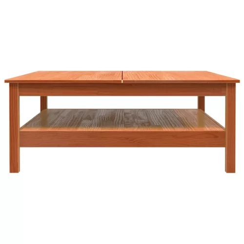  viaszbarna tömör fenyőfa dohányzóasztal 100 x 100 x 40 cm