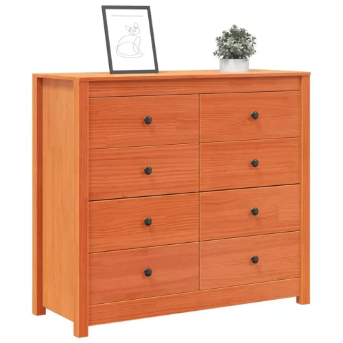  viaszbarna tömör fenyőfa kisszekrény 100 x 40 x 90 cm