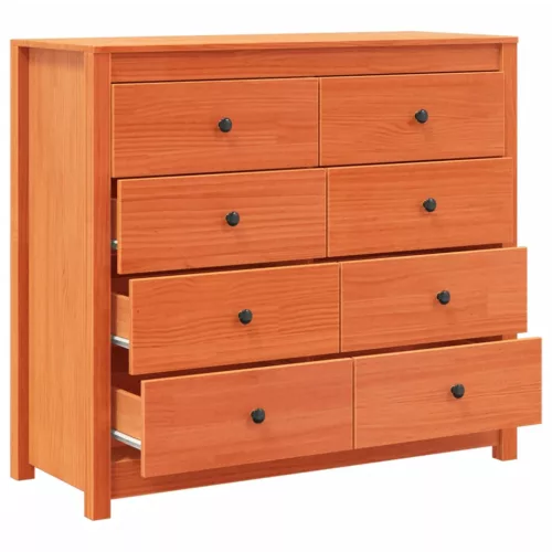  viaszbarna tömör fenyőfa kisszekrény 100 x 40 x 90 cm