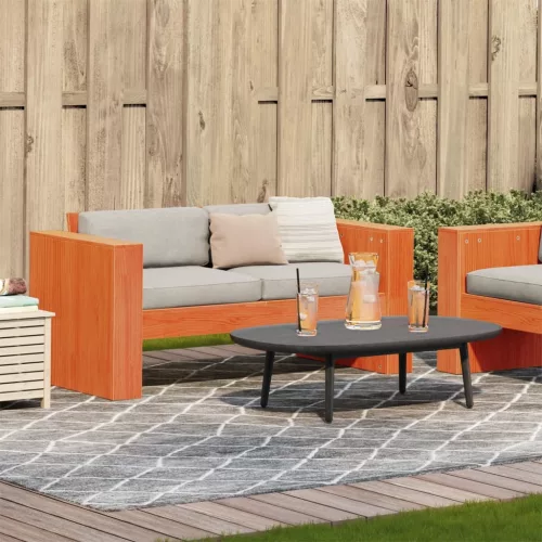  2 személyes viaszbarna tömör fenyőfa kerti kanapé 134x60x62 cm