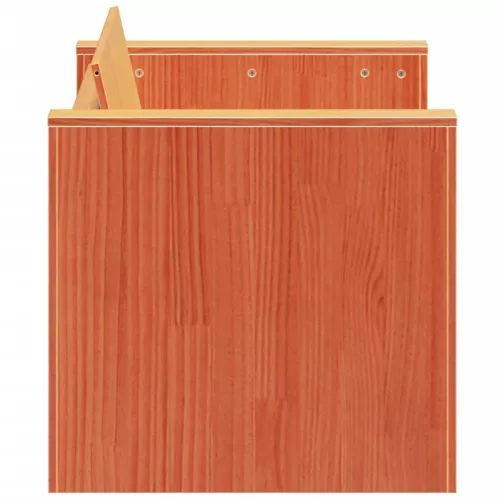  2 személyes viaszbarna tömör fenyőfa kerti kanapé 134x60x62 cm