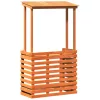  viaszbarna kültéri tömör fa bárasztal tetővel 112,5x57x195,5 cm