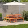  viaszbarna tömör fenyőfa piknik asztal 160 x 134 x 75 cm