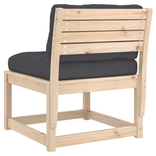  tömör fenyőfa kerti kanapé párnával