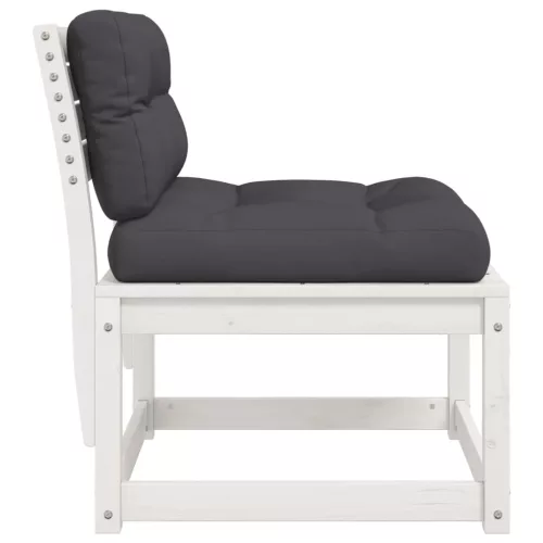  fehér tömör fenyőfa kerti kanapé párnával