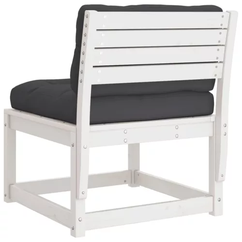  fehér tömör fenyőfa kerti kanapé párnával