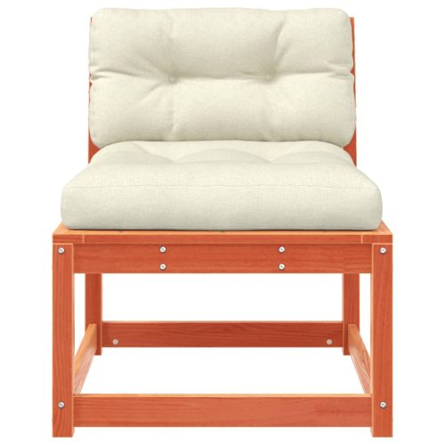  viaszbarna tömör fenyőfa kerti kanapé párnával