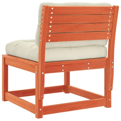  viaszbarna tömör fenyőfa kerti kanapé párnával