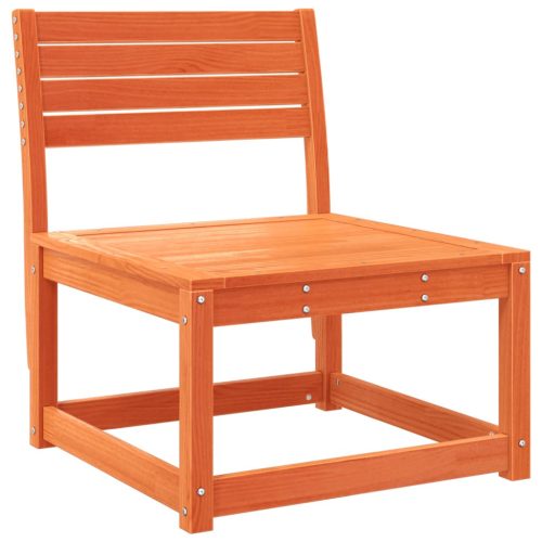  2 db viaszbarna tömör fenyőfa kerti kanapé párnával