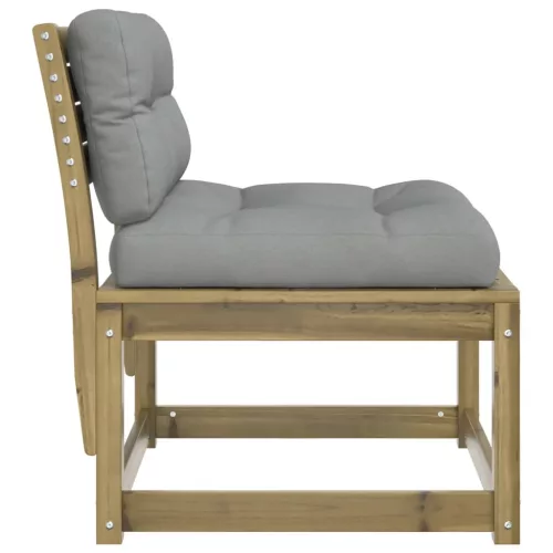  2 db impregnált fenyőfa kerti kanapé párnával