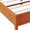  viaszbarna tömör fenyőfa ágy matrac nélkül 140 x 200 cm
