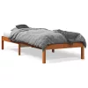 viaszbarna tömör fenyőfa ágy matrac nélkül 75 x 190 cm