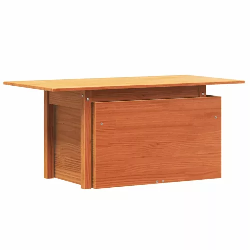  viaszbarna tömör fenyőfa kerti asztal 100 x 50 x 75 cm