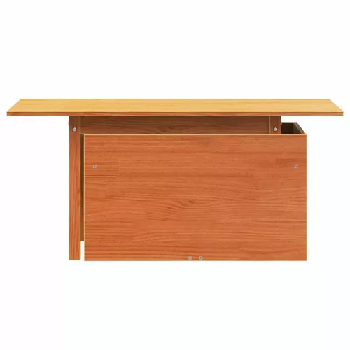  viaszbarna tömör fenyőfa kerti asztal 100 x 50 x 75 cm