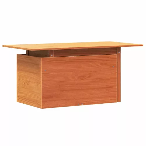  viaszbarna tömör fenyőfa kerti asztal 100 x 50 x 75 cm