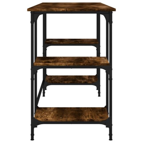  füstös tölgy színű fém és szerelt fa íróasztal 140 x 50 x 75 cm