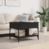 fekete szerelt fa és fém dohányzóasztal 70 x 50 x 50 cm