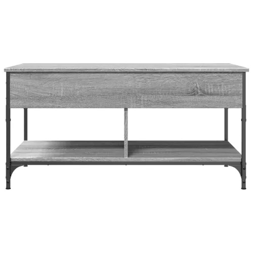  szürke sonoma szerelt fa és fém dohányzóasztal 100 x 50 x 50 cm
