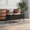  fekete szerelt fa és fém dohányzóasztal 100 x 50 x 45 cm