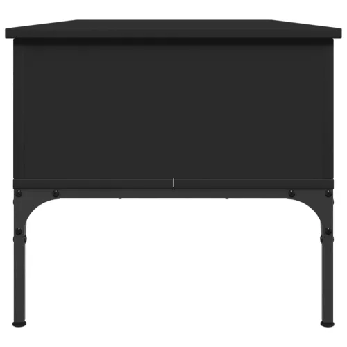  fekete szerelt fa és fém dohányzóasztal 100 x 50 x 45 cm