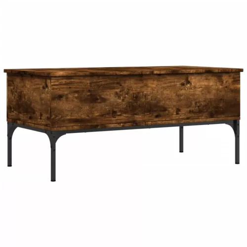  füstös tölgy szerelt fa és fém dohányzóasztal 100 x 50 x 45 cm