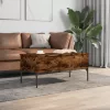  füstös tölgy szerelt fa és fém dohányzóasztal 100 x 50 x 45 cm