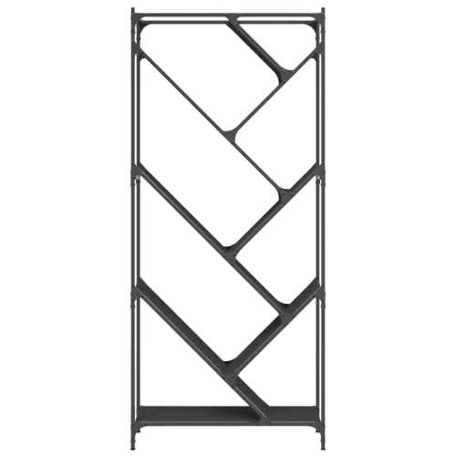  fekete szerelt fa és fém könyvszekrény 79 x 30 x 180 cm