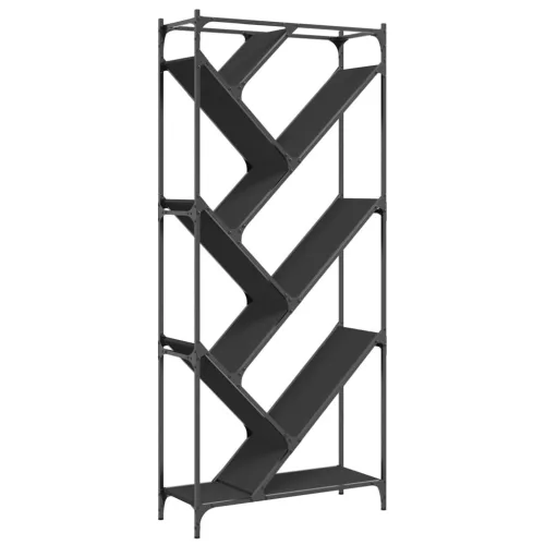  fekete szerelt fa és fém könyvszekrény 79 x 30 x 180 cm