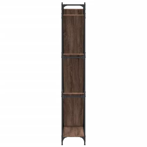  barna tölgy színű szerelt fa és fém könyvszekrény 79x30x180 cm