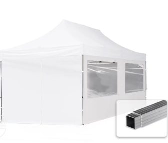 Professional összecsukható sátrak ECO 300 g/m2 ponyvával, alumínium szerkezettel, 4 oldalfallal - 3x6m fehér