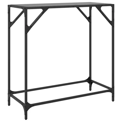 acél tálalóasztal fekete üveglappal 80 x 35 x 81 cm